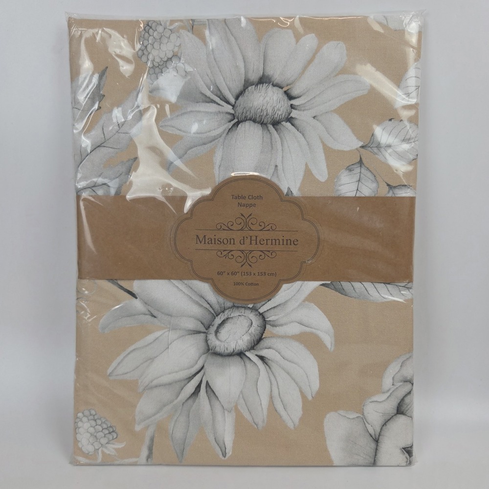 Maison dHermine Tablecloth 60x60in Autumn Print 100% Cotton - Picture 2 of 7
